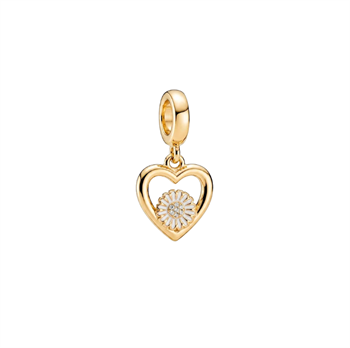 Marguerite Flower Love charm 4 mm forgyl, fra Christina Jewelry & Watches
